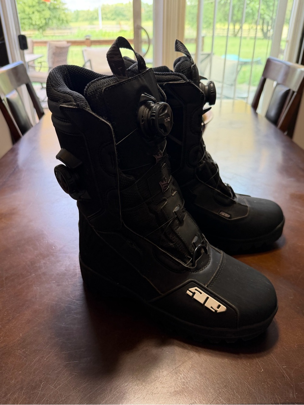 Women's Black Winter Boots with Dial Lacing